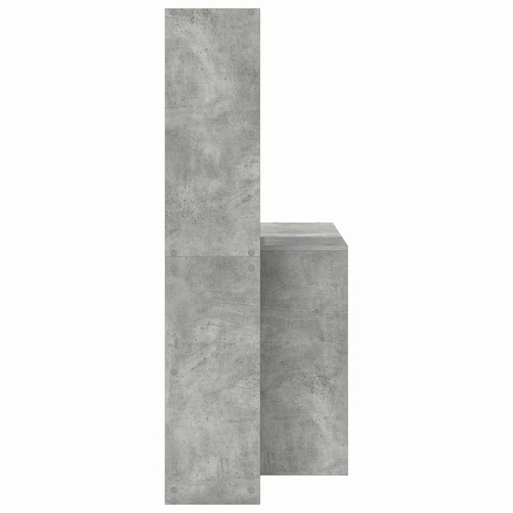 Bord med hylde Beton Grå 138,5 x 55 x 143 cm Konstrueret træ