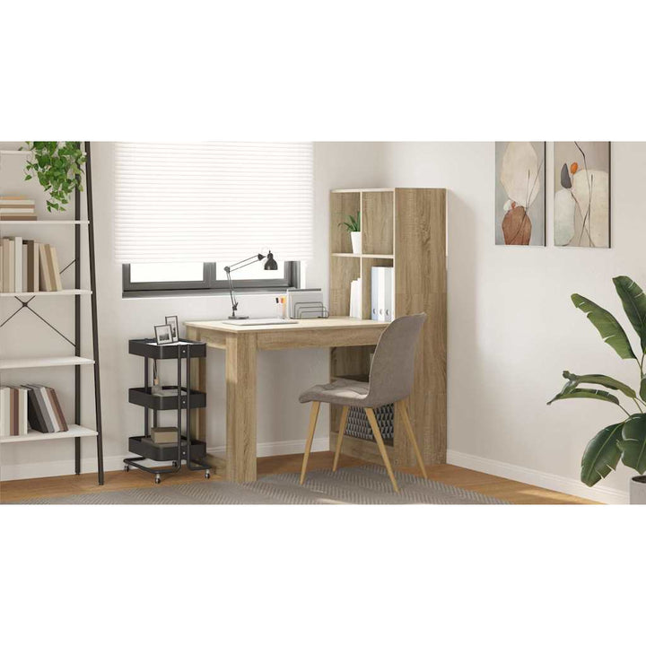 Bord med hylde Sonoma eg 122 x 67 x 145 cm Konstrueret træ