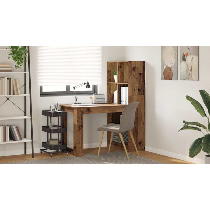 Bord med hylde Gammelt træ 122 x 67 x 145 cm Konstrueret træ