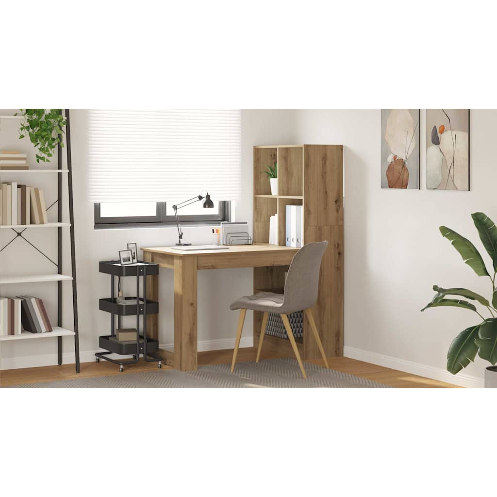 Bord med hylde Artisan Egetræ 122 x 67 x 145 cm Konstrueret træ