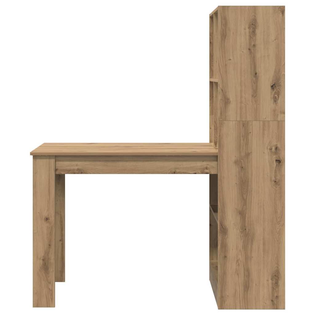 Bord med hylde Artisan Egetræ 122 x 67 x 145 cm Konstrueret træ