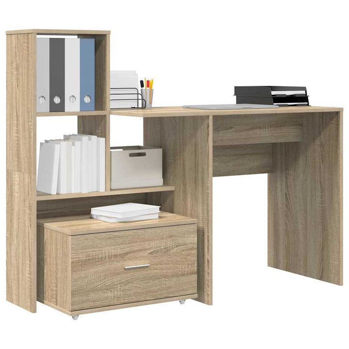 Bord med skuffe Sonoma eg 131,5 x 50 x 106,5 cm Konstrueret træ