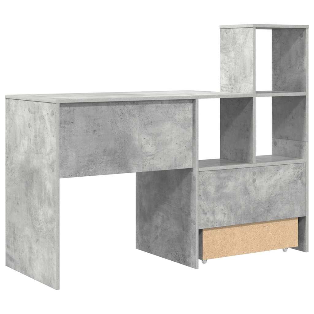 Bord med skuffe Beton Grå 131,5 x 50 x 106,5 cm Konstrueret træ