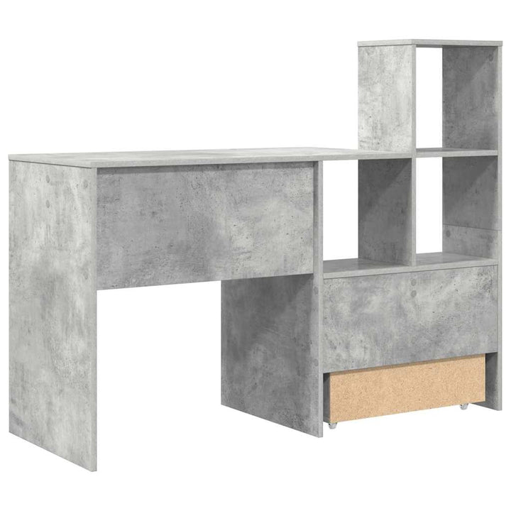 Bord med skuffe Beton Grå 131,5 x 50 x 106,5 cm Konstrueret træ