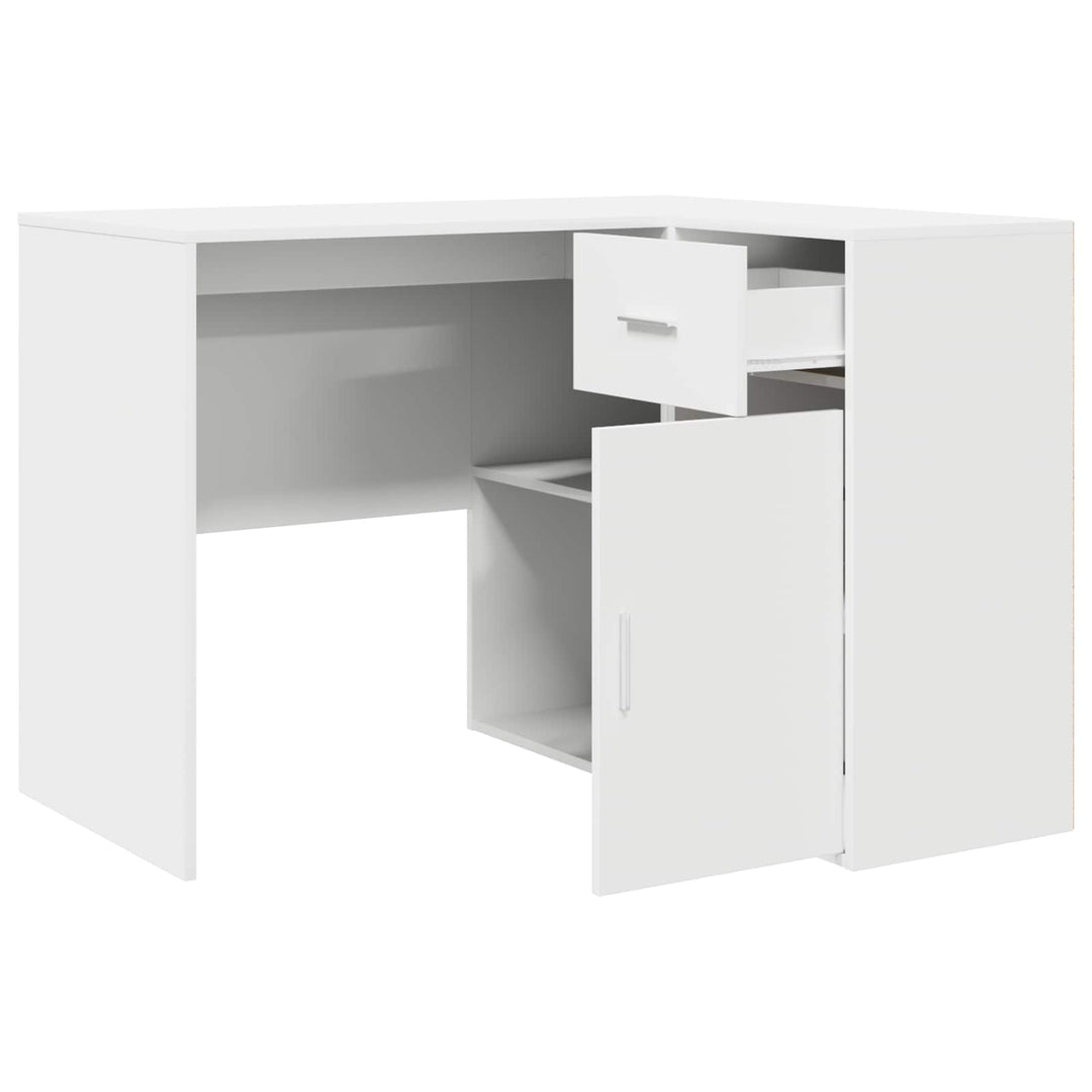 Hjørneskrivebord med skuffe Hvid 102 x 88 x 75 cm