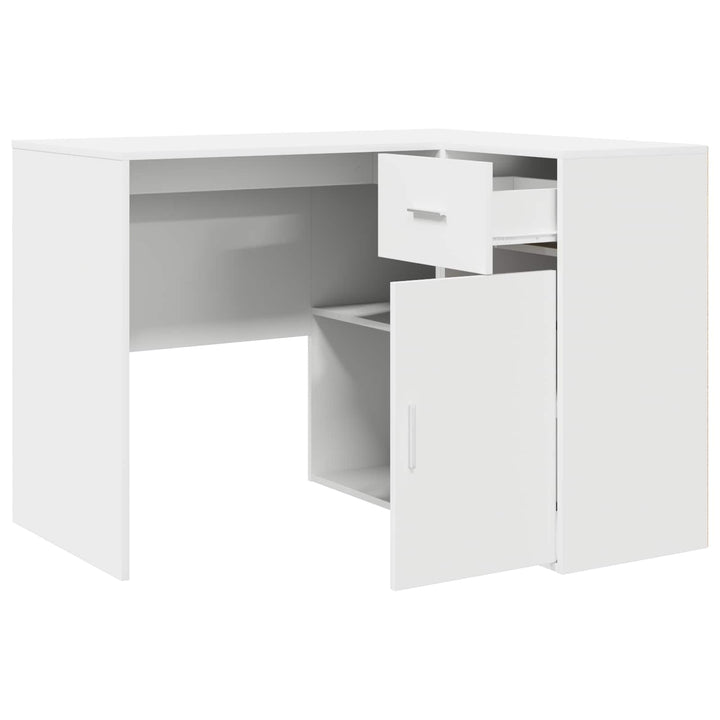 Hjørneskrivebord med skuffe Hvid 102 x 88 x 75 cm