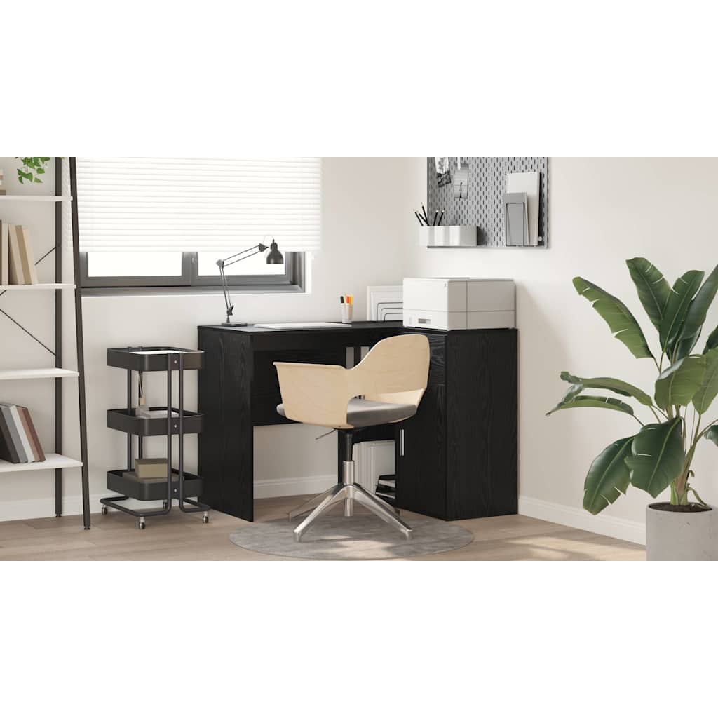 Hjørneskrivebord med skuffe Sort eg 102 x 88 x 75 cm