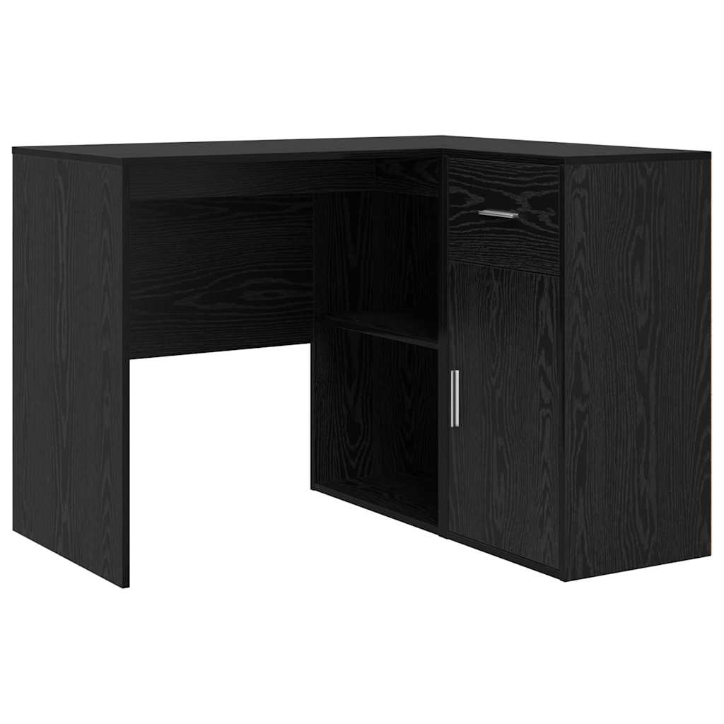 Hjørneskrivebord med skuffe Sort eg 102 x 88 x 75 cm