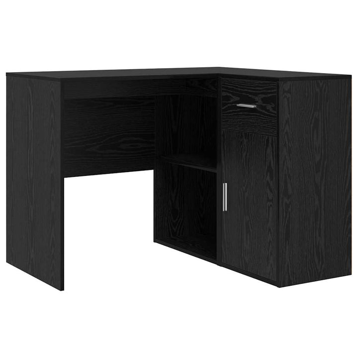 Hjørneskrivebord med skuffe Sort eg 102 x 88 x 75 cm