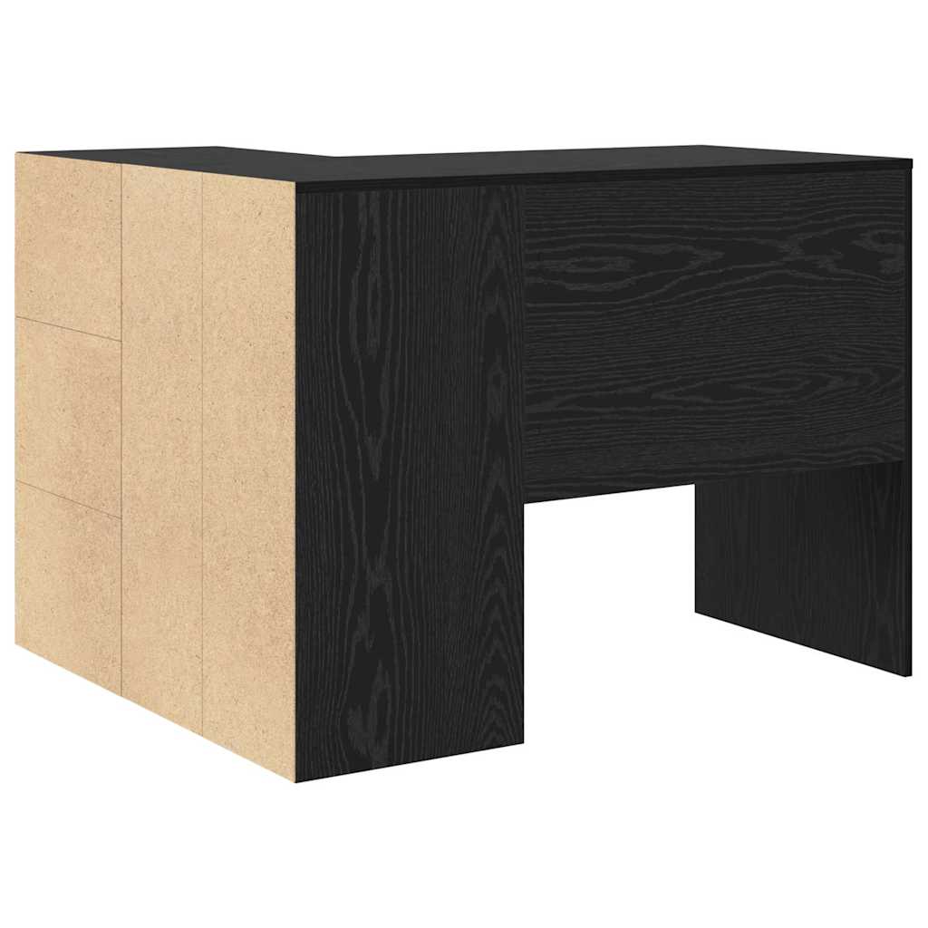 Hjørneskrivebord med skuffe Sort eg 102 x 88 x 75 cm
