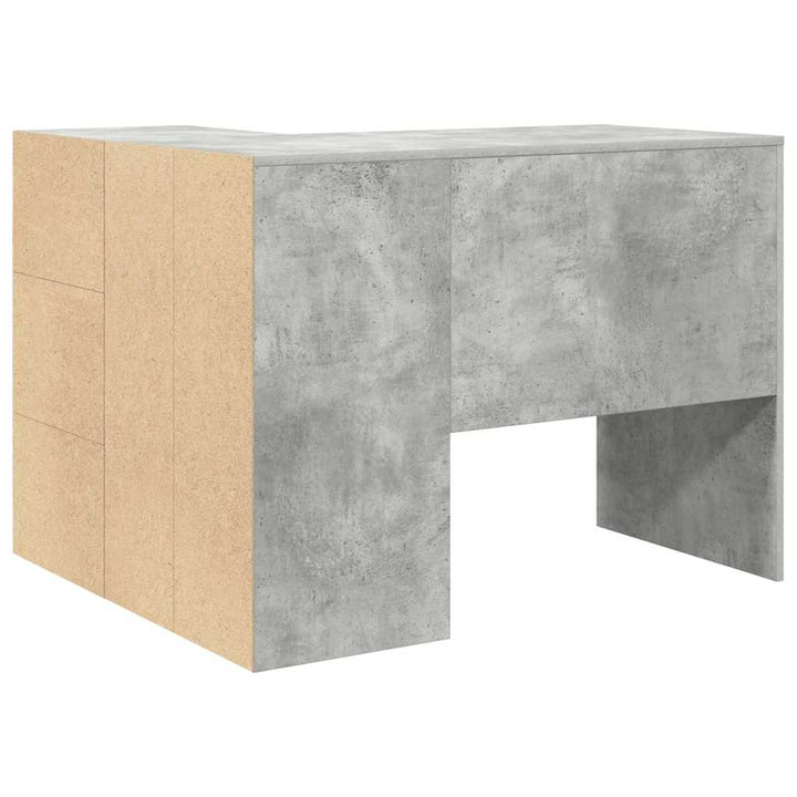 Hjørneskrivebord med skuffe Beton Grå 102 x 88 x 75 cm