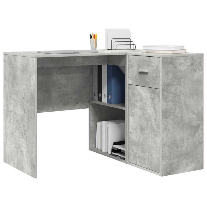 Hjørneskrivebord med skuffe Beton Grå 102 x 88 x 75 cm