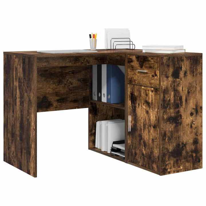 Hjørneskrivebord med skuffe Røget eg 102 x 88 x 75 cm