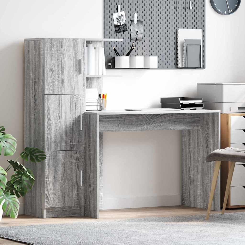 Bord 2 pcs Grå Sonoma