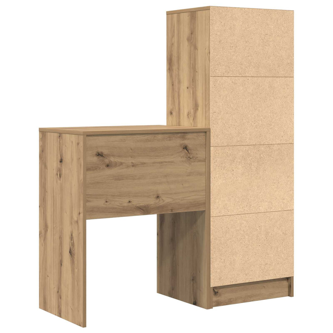 Bord med skuffe med hylde med opbevaring 2 pcs Artisan Egetræ