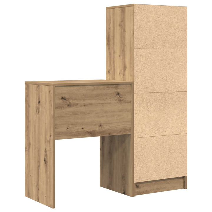 Bord med skuffe med hylde med opbevaring 2 pcs Artisan Egetræ