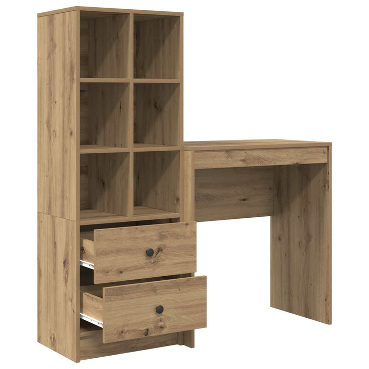 Bord med skuffe med hylde med opbevaring 2 pcs Artisan Egetræ