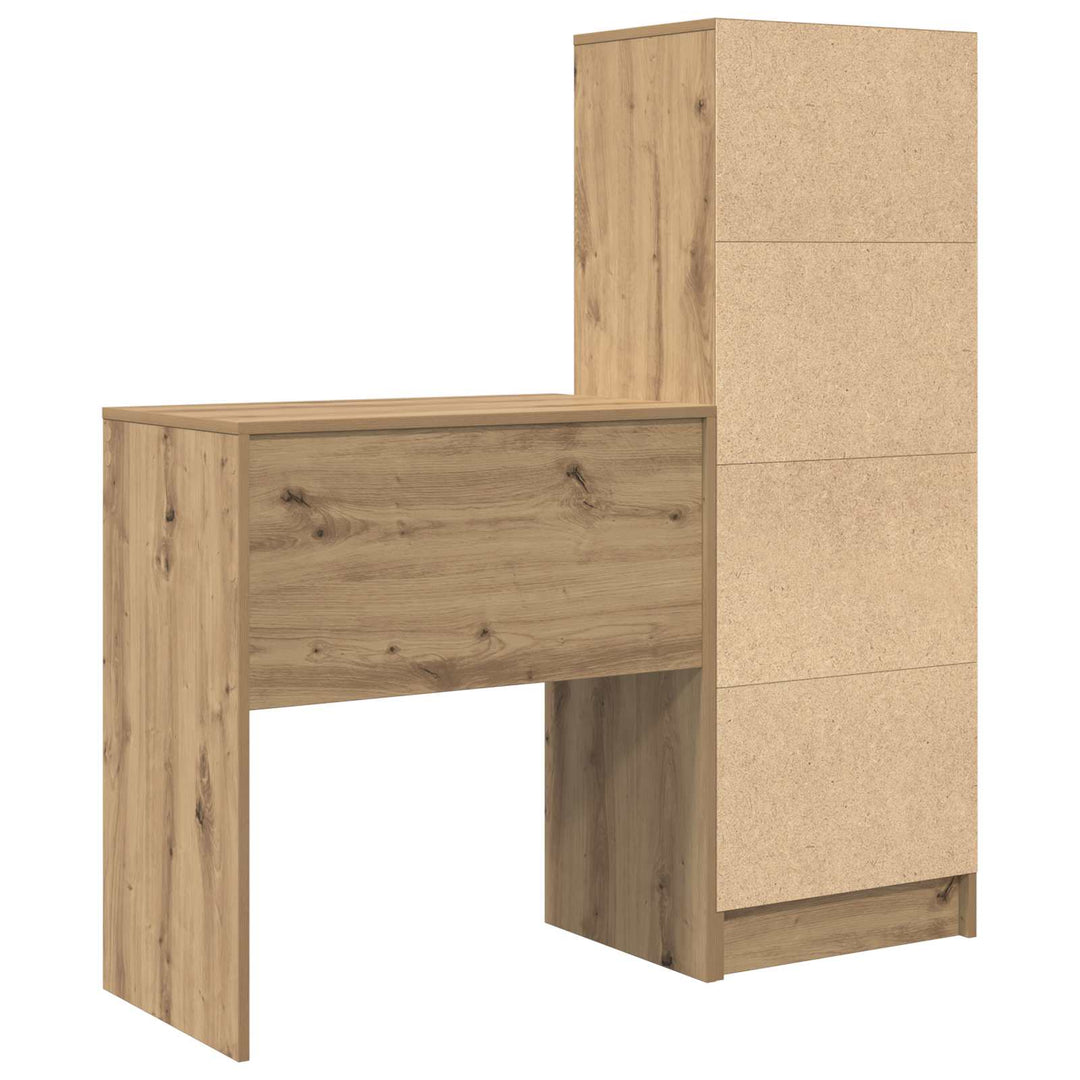 Bord med skuffe med hylde med opbevaring 2 pcs Artisan Egetræ