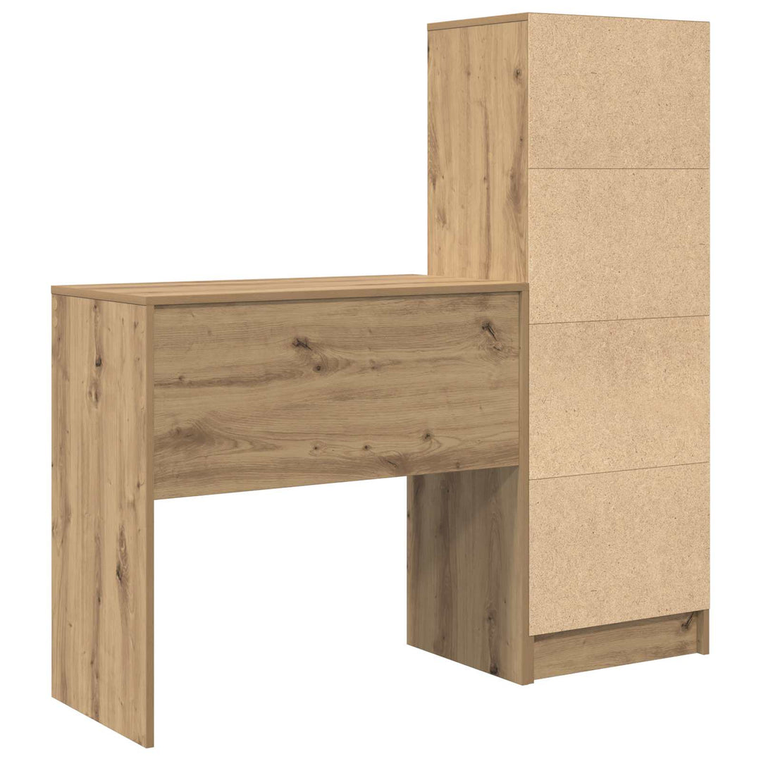 Bord med skuffe med hylde med opbevaring 2 pcs Artisan Egetræ