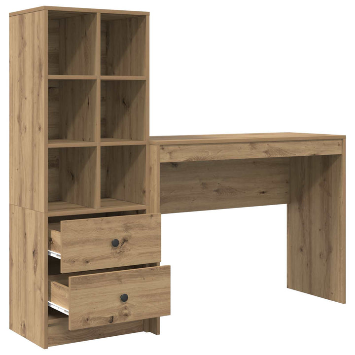 Bord med skuffe med hylde med opbevaring 2 pcs Artisan Egetræ