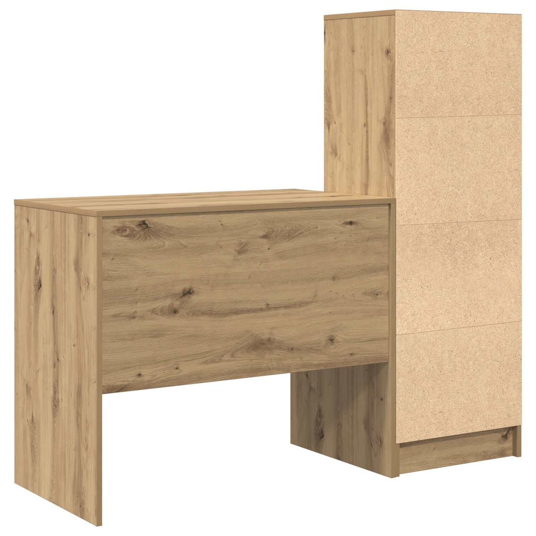 Bord med skuffe med hylde med opbevaring 2 pcs Artisan Egetræ