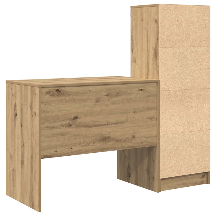 Bord med skuffe med hylde med opbevaring 2 pcs Artisan Egetræ