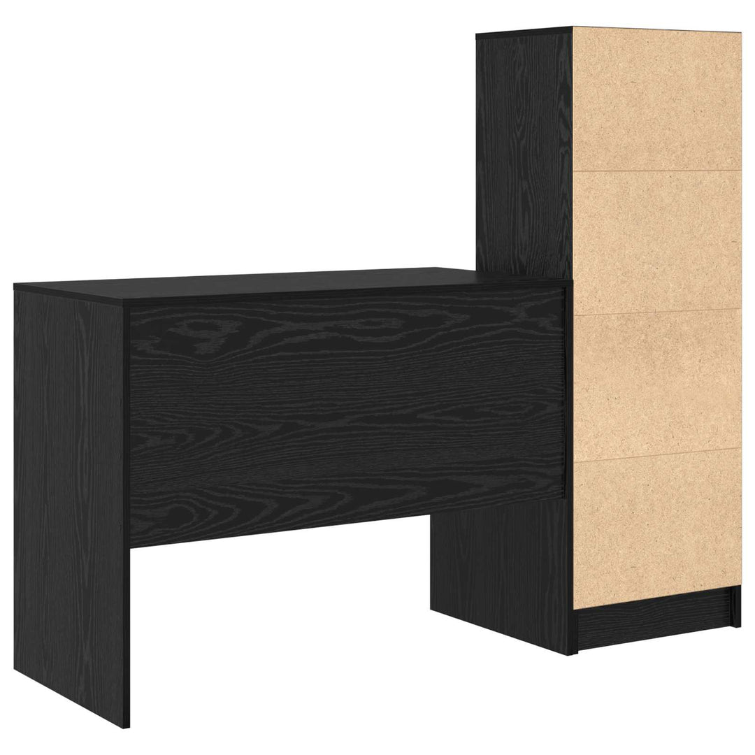 Bord med skuffe 2 pcs Sort eg