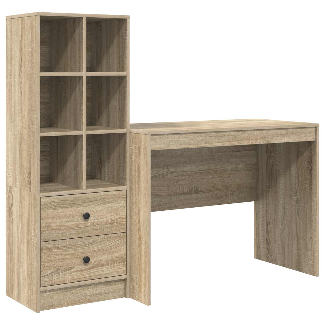 Bord med skuffe 2 pcs Sonoma eg