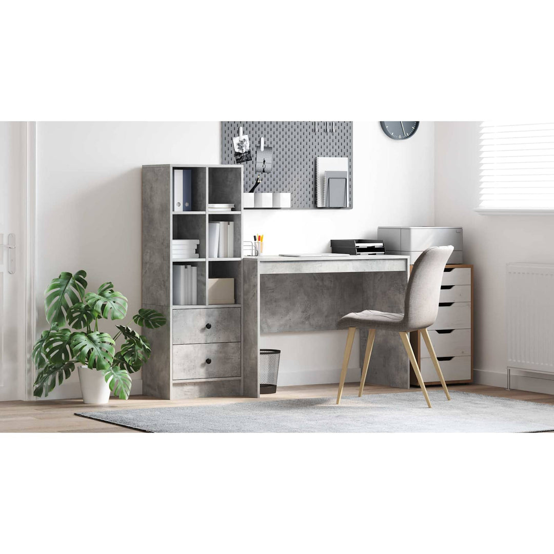 Bord med skuffe 2 pcs Beton Grå
