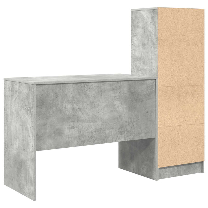 Bord med skuffe 2 pcs Beton Grå