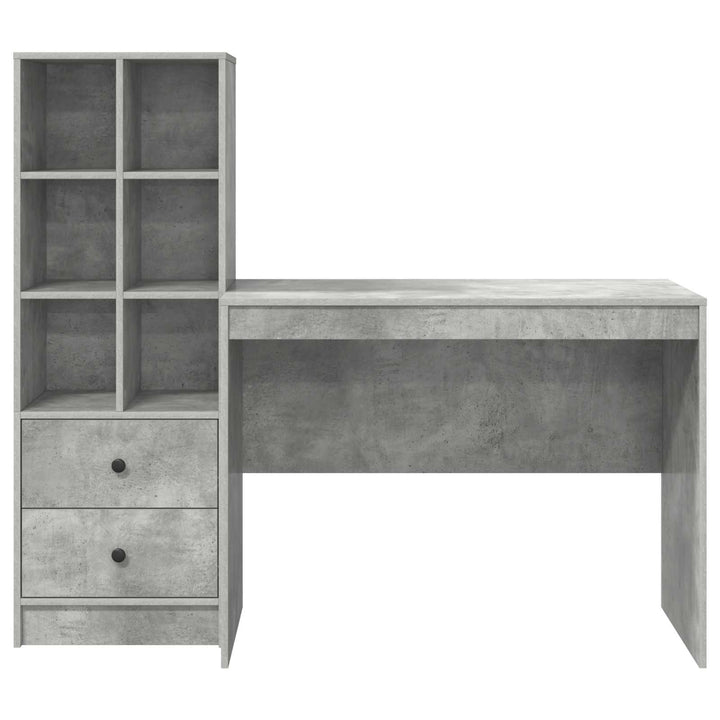 Bord med skuffe 2 pcs Beton Grå