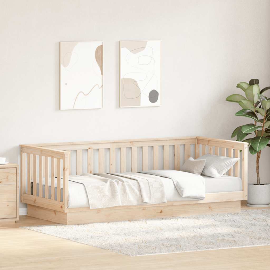 dagseng uden madras 90x200 cm massivt træ fyrretræ