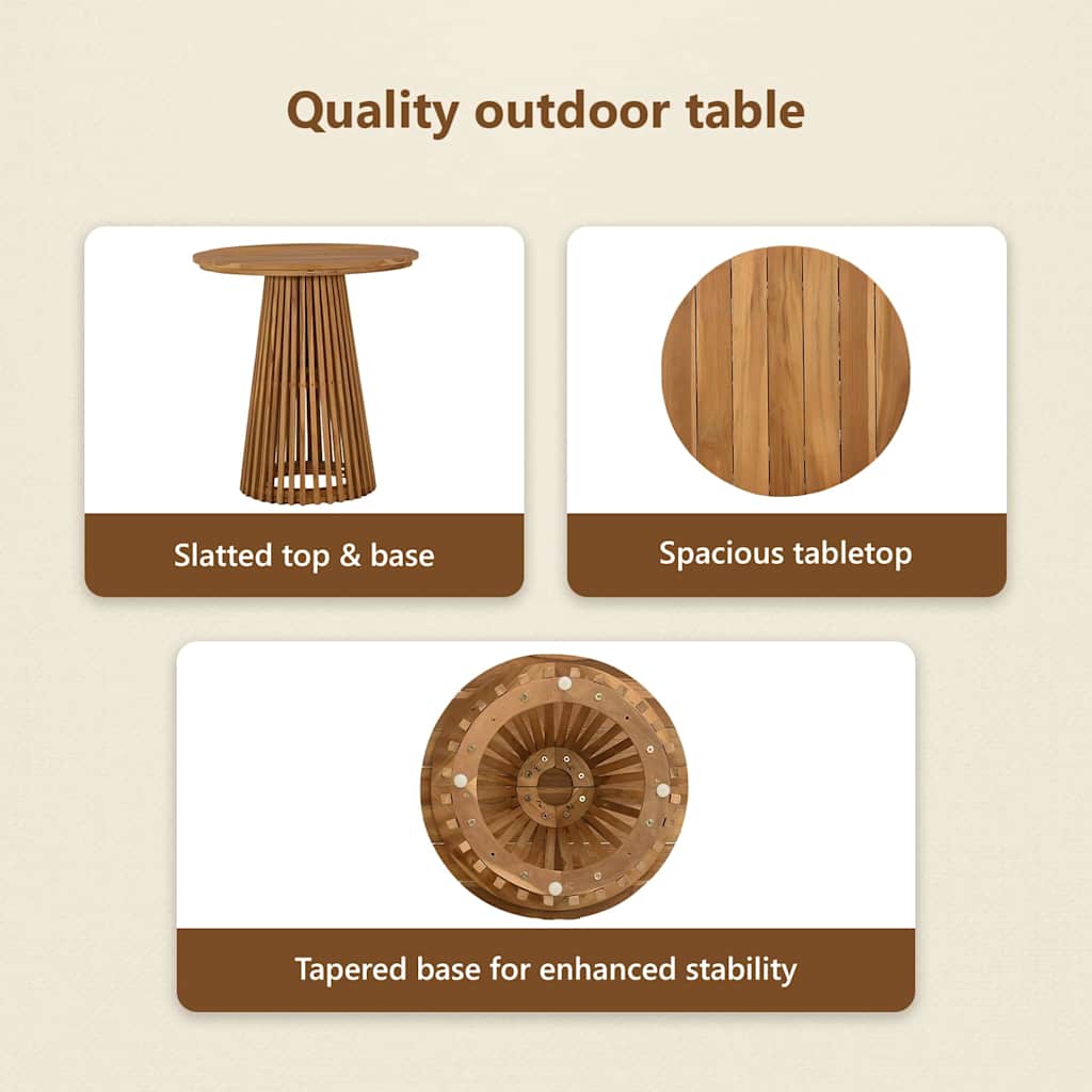 Sidebord Brun 70 x 70 x 75 cm Massiv Teaktræ