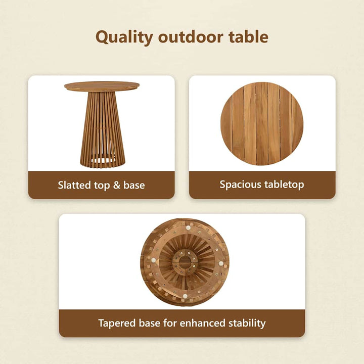 Sidebord Brun 70 x 70 x 75 cm Massiv Teaktræ