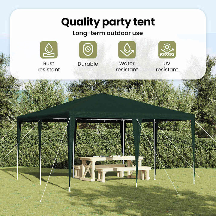 Party Tent Grøn 400 x 400 x 266 cm Polyethylen og stål