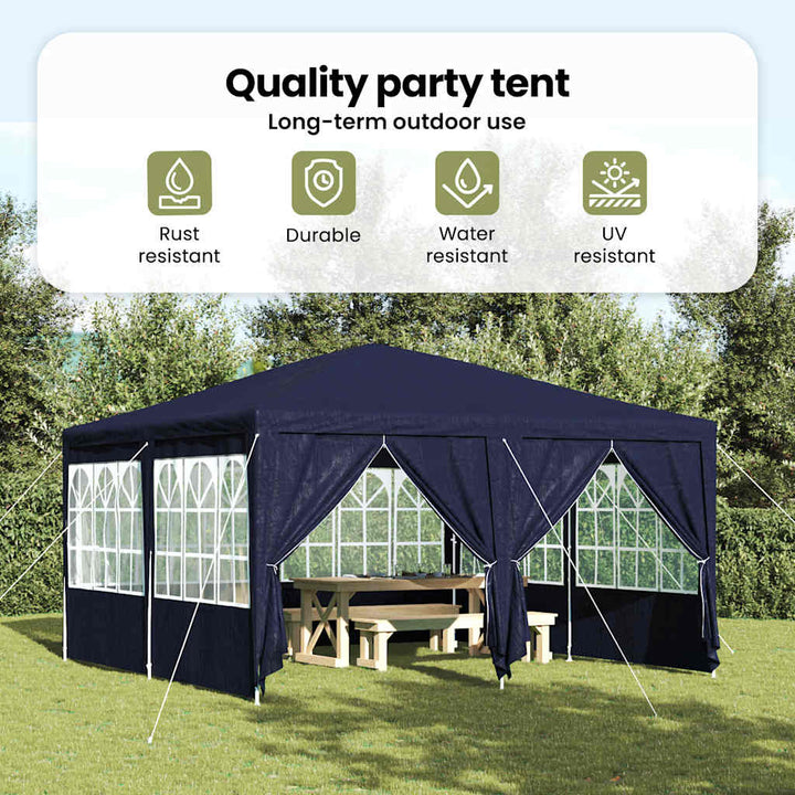Party Tent Blå 400 x 400 x 266 cm Polyethylen