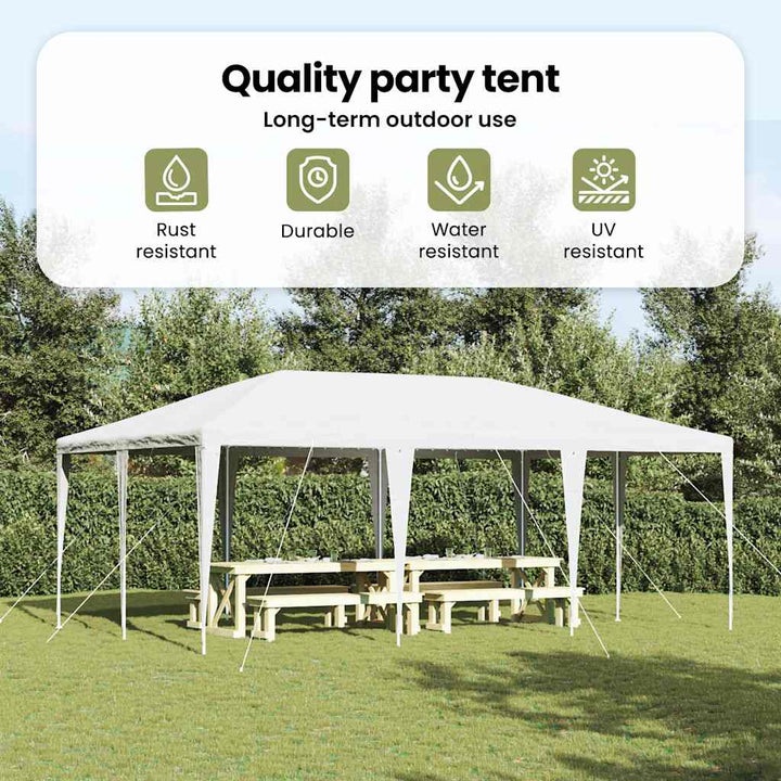 Party Tent Hvid 600 x 400 x 266 cm Polyethylen og stål