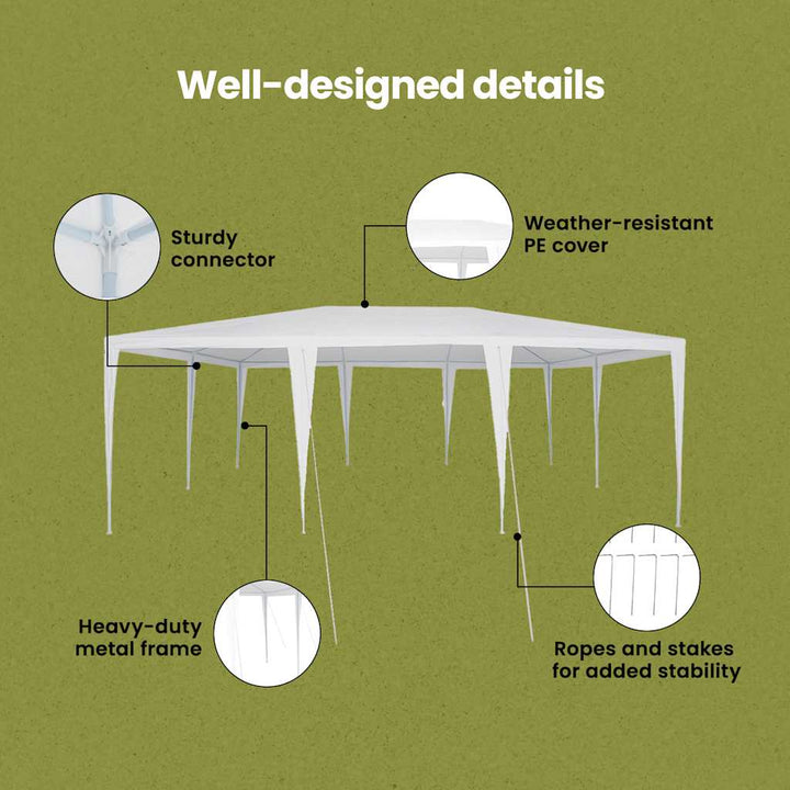 Party Tent Hvid 600 x 400 x 266 cm Polyethylen og stål