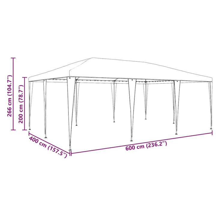 Party Tent Hvid 600 x 400 x 266 cm Polyethylen og stål
