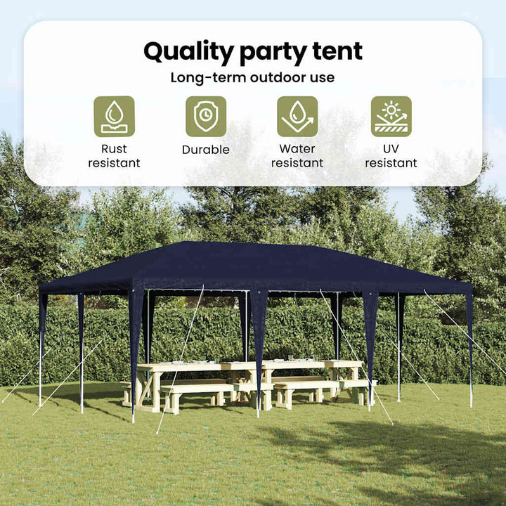 Party Tent Blå 600 x 400 x 266 cm Polyethylen og stål