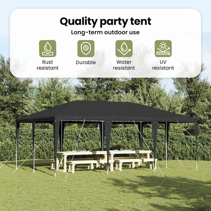 Party Tent Antracit 600 x 400 x 266 cm Polyethylen og stål