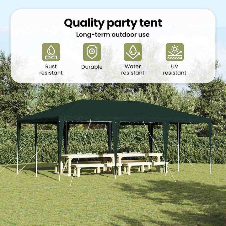 Party Tent Grøn 600 x 400 x 266 cm Polyethylen og stål