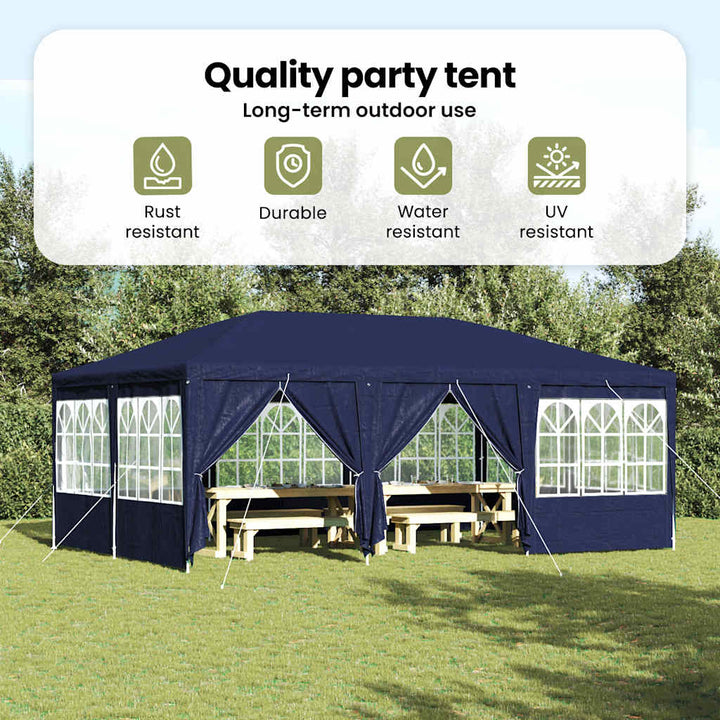 Party Tent Blå 600 x 400 x 266 cm Polyethylen