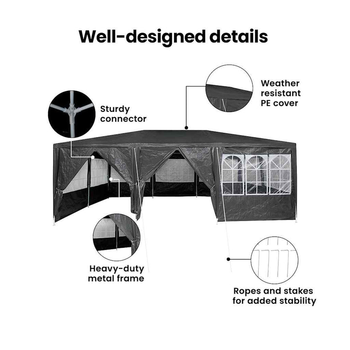 Party Tent Antracit 600 x 400 x 266 cm Polyethylen