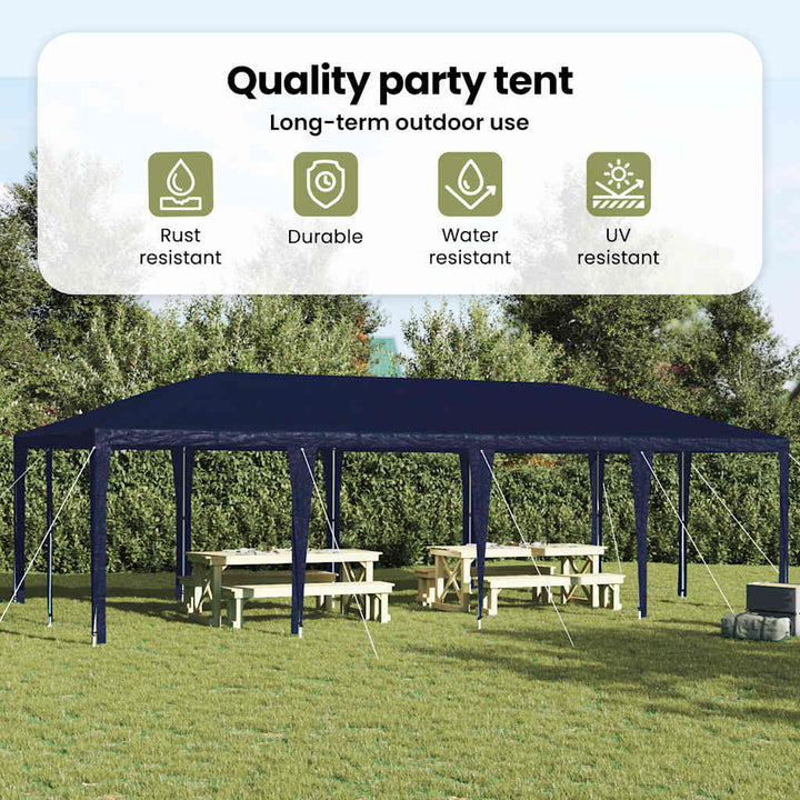 Party Tent Blå 800 x 400 x 266 cm Polyethylen og stål