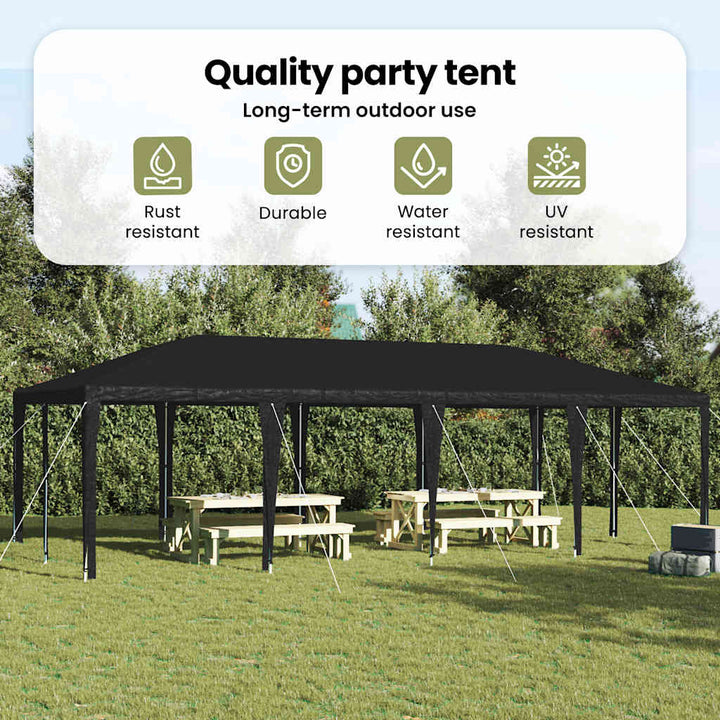 Party Tent Antracit 800 x 400 x 266 cm Polyethylen og stål