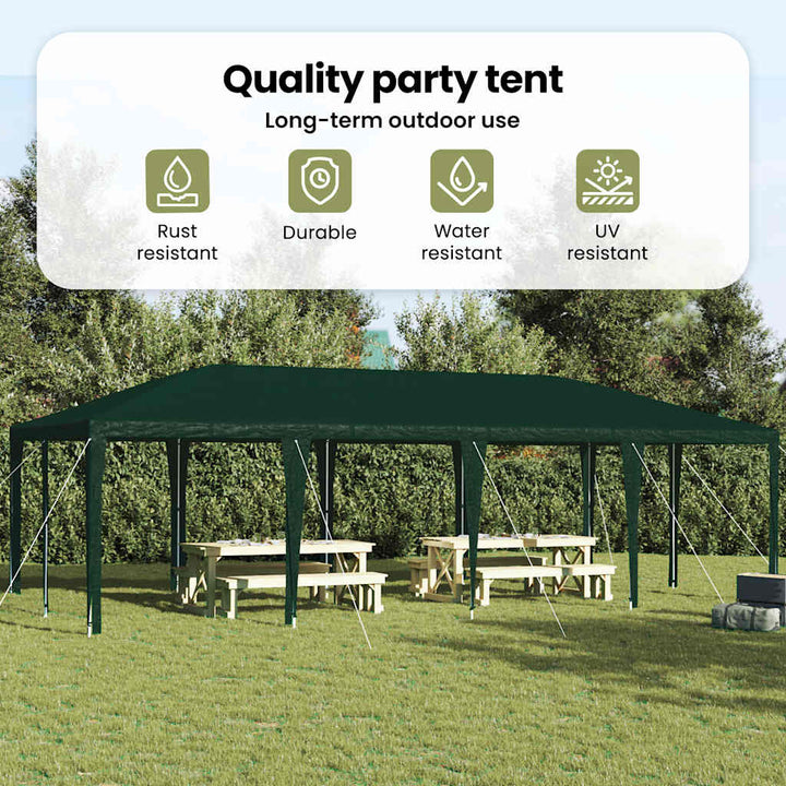 Party Tent Grøn 800 x 400 x 266 cm Polyethylen og stål