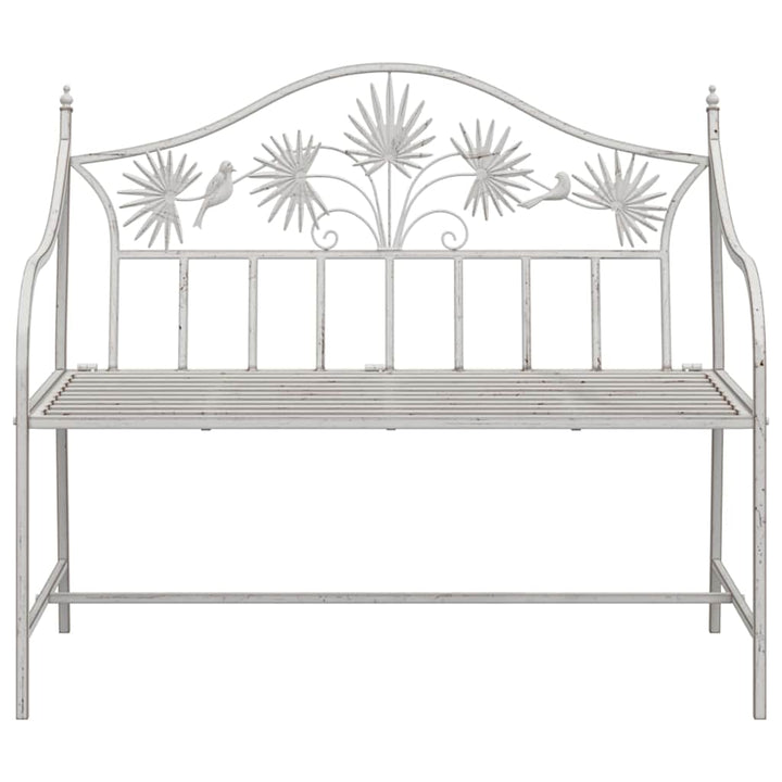 Havebænk Antik hvid 104 x 52,5 x 89 cm Stål