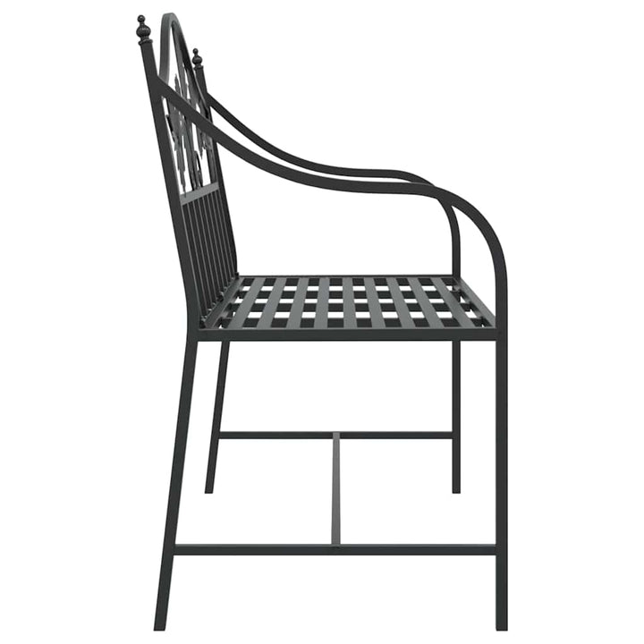 Havebænk Sort 104 x 52,5 x 89 cm Stål