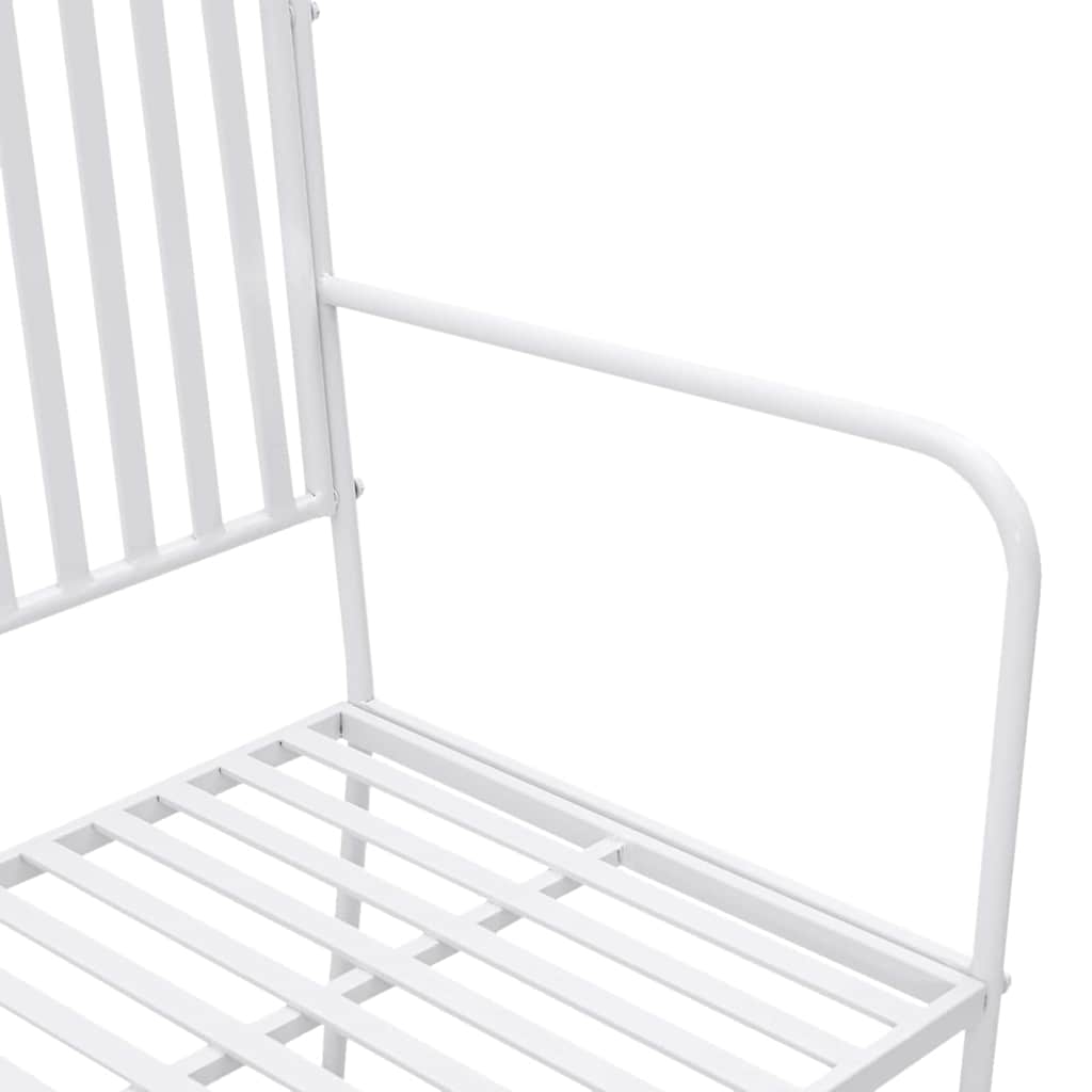 Havebænk 2 -Seater 103,5 x 51,5 x 90 cm Stål Simpel Hvid